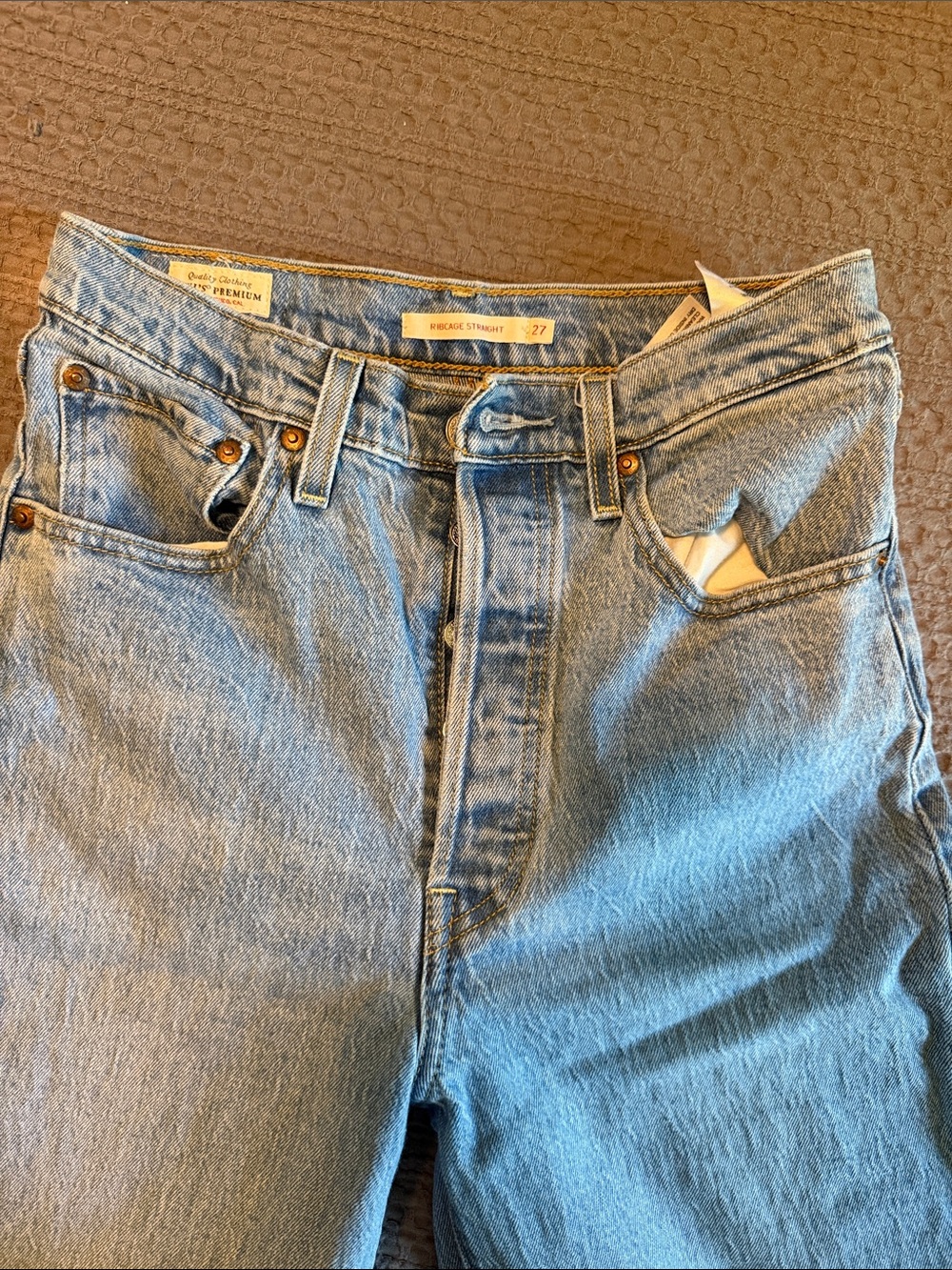 Levi's Light Blue High-Rise Straight Jeans